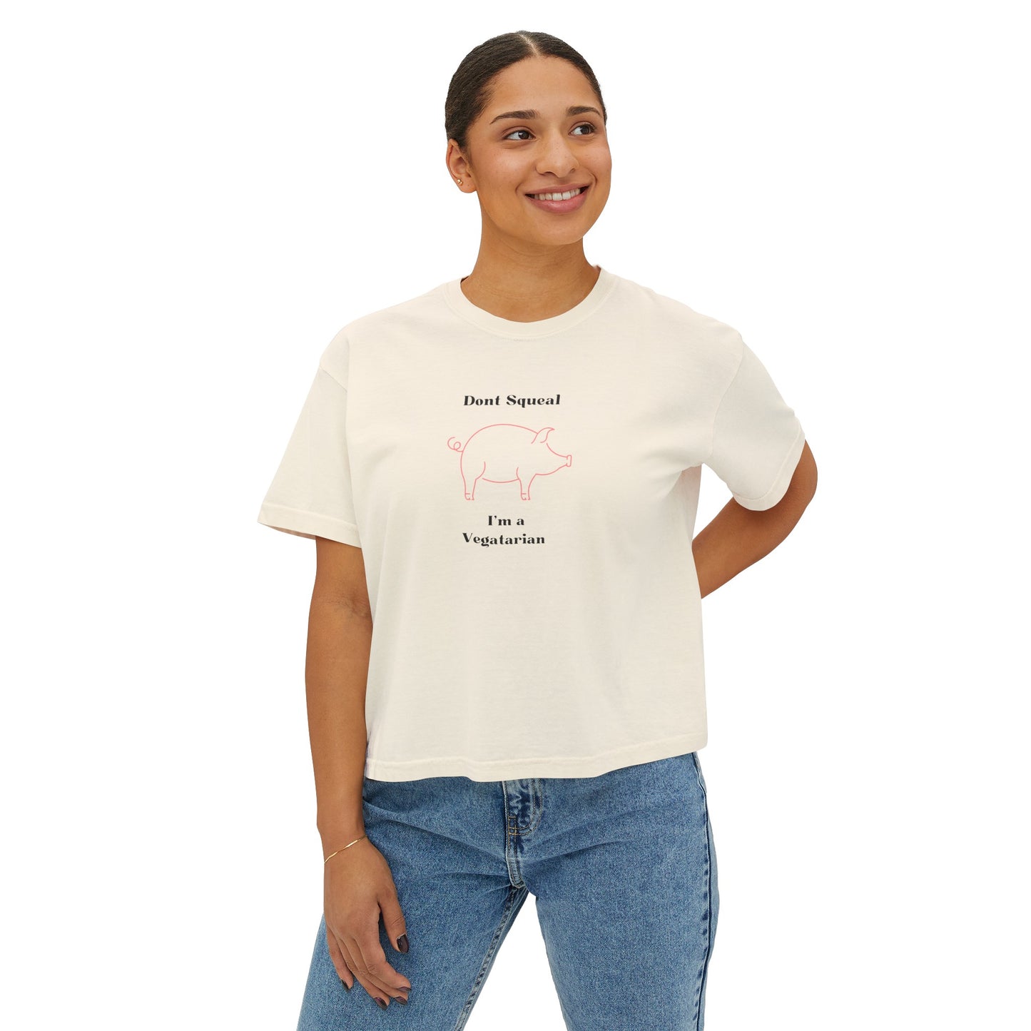 Women's Boxy Tee Vegetarian Pig