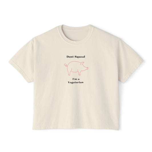 Women's Boxy Tee Vegetarian Pig