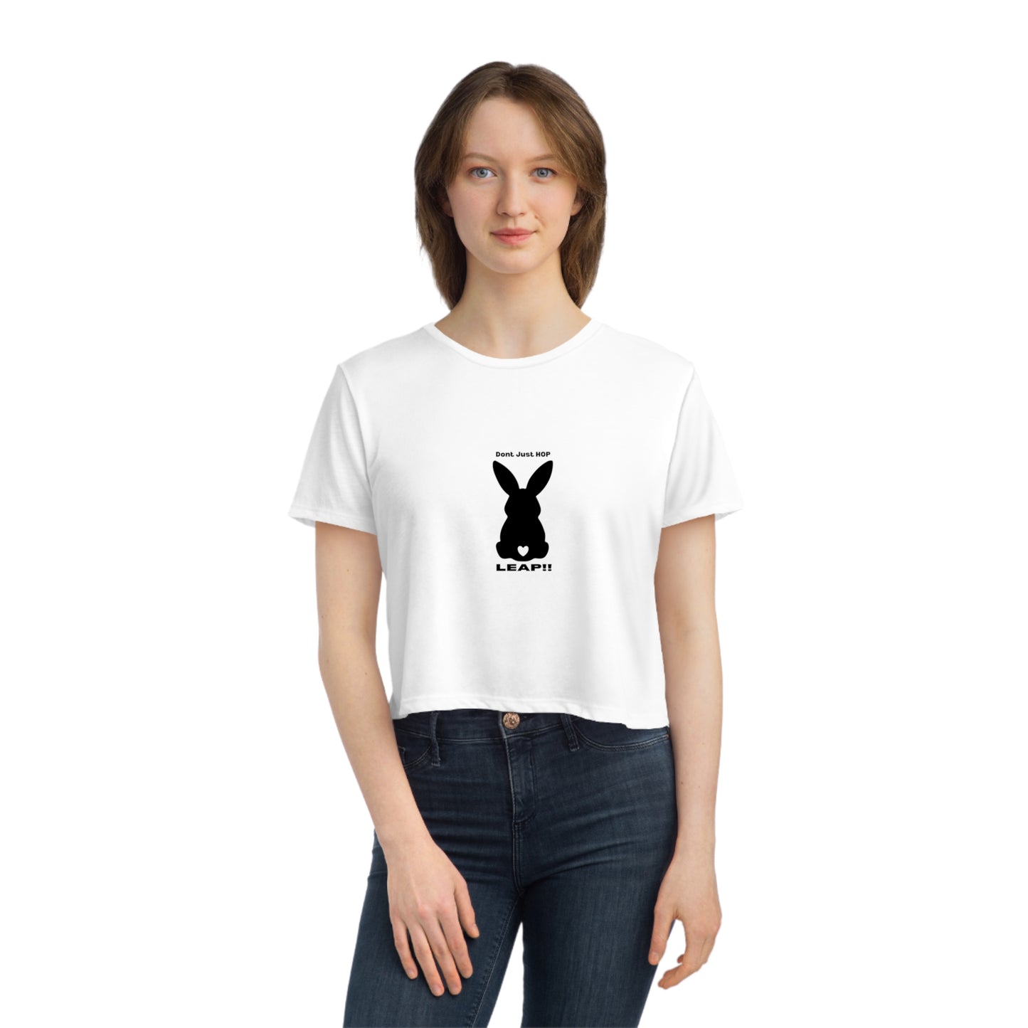 Women's Flowy Bunny Leap Cropped Tee