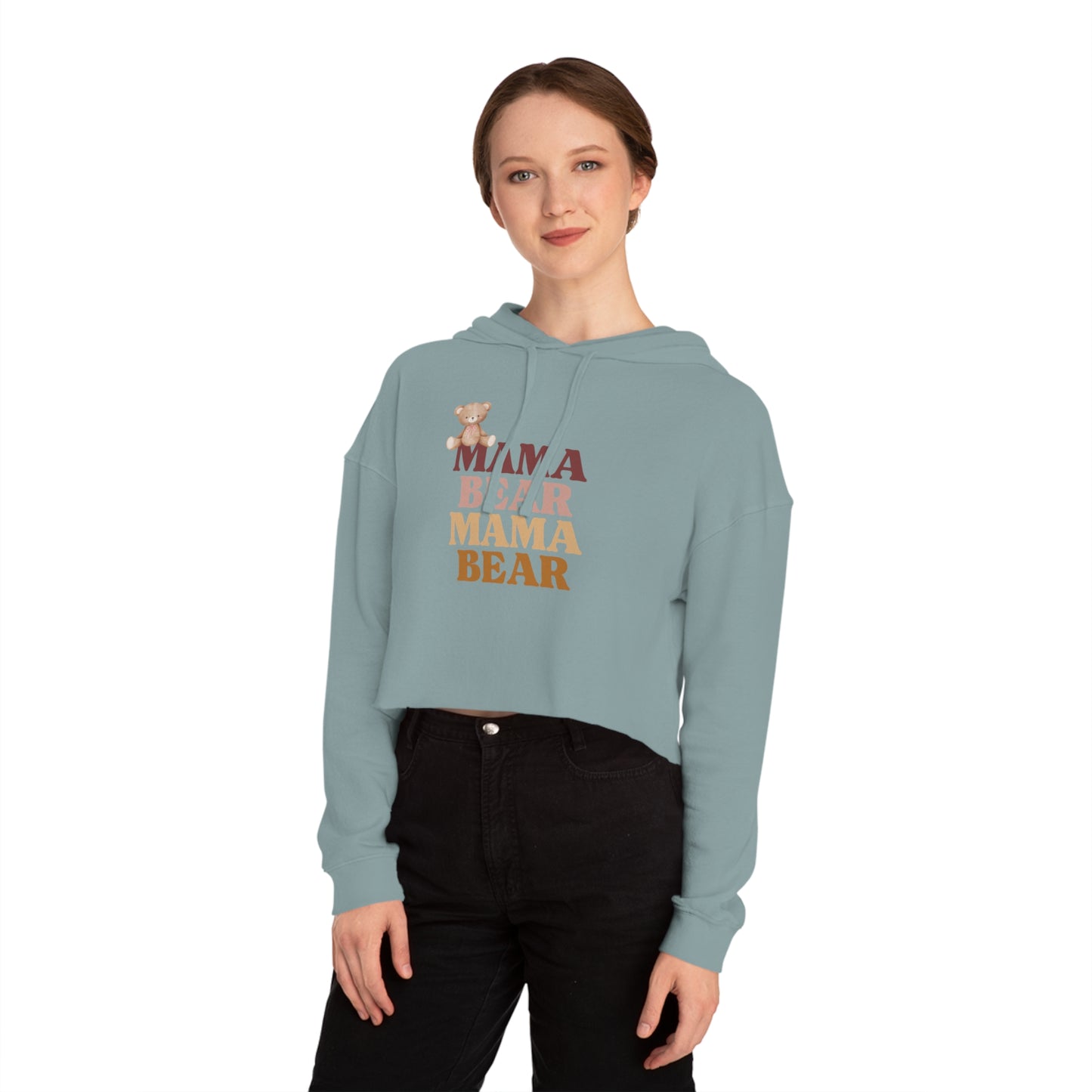 Women’s Cropped Hooded Sweatshirt Mama Bear