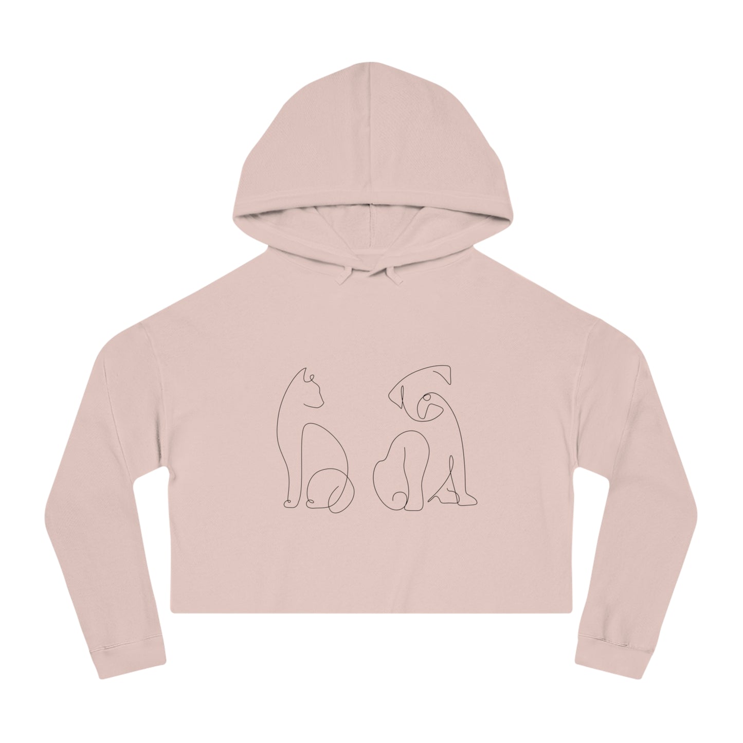 Women’s Cropped Hooded Sweatshirt Cat Dog