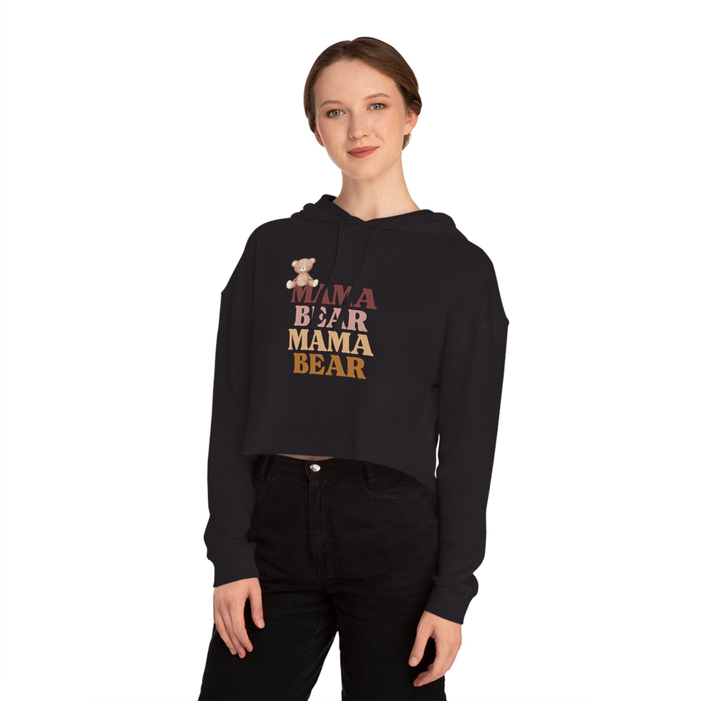 Women’s Cropped Hooded Sweatshirt Mama Bear