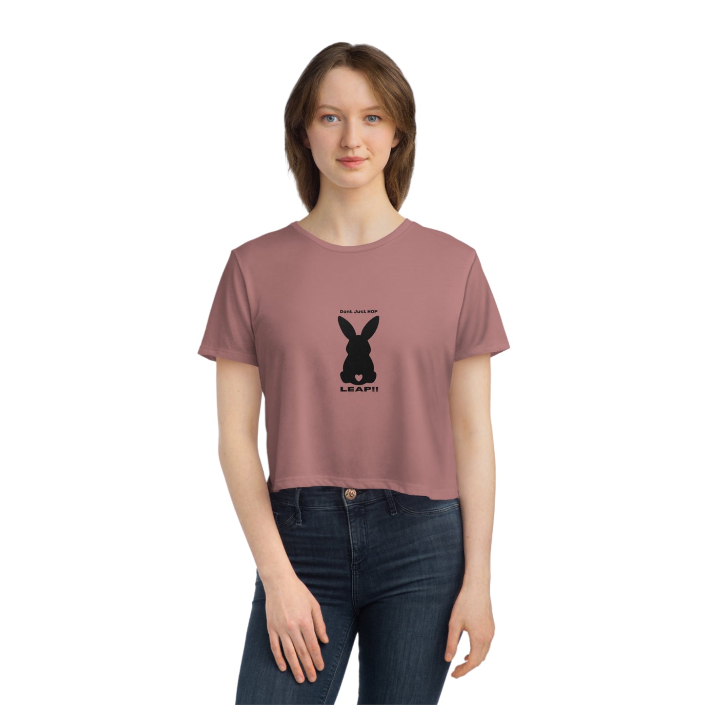 Women's Flowy Bunny Leap Cropped Tee