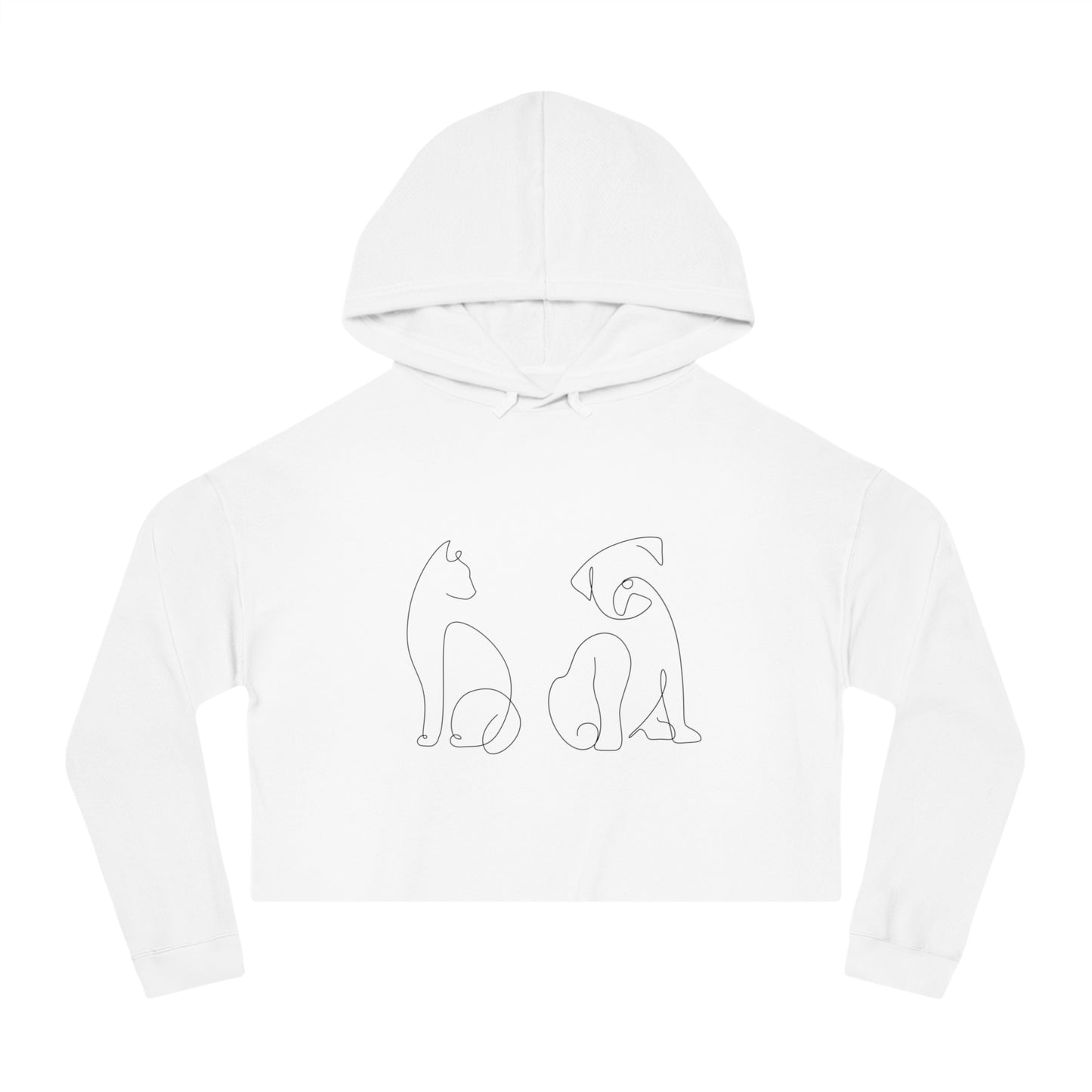 Women’s Cropped Hooded Sweatshirt Cat Dog