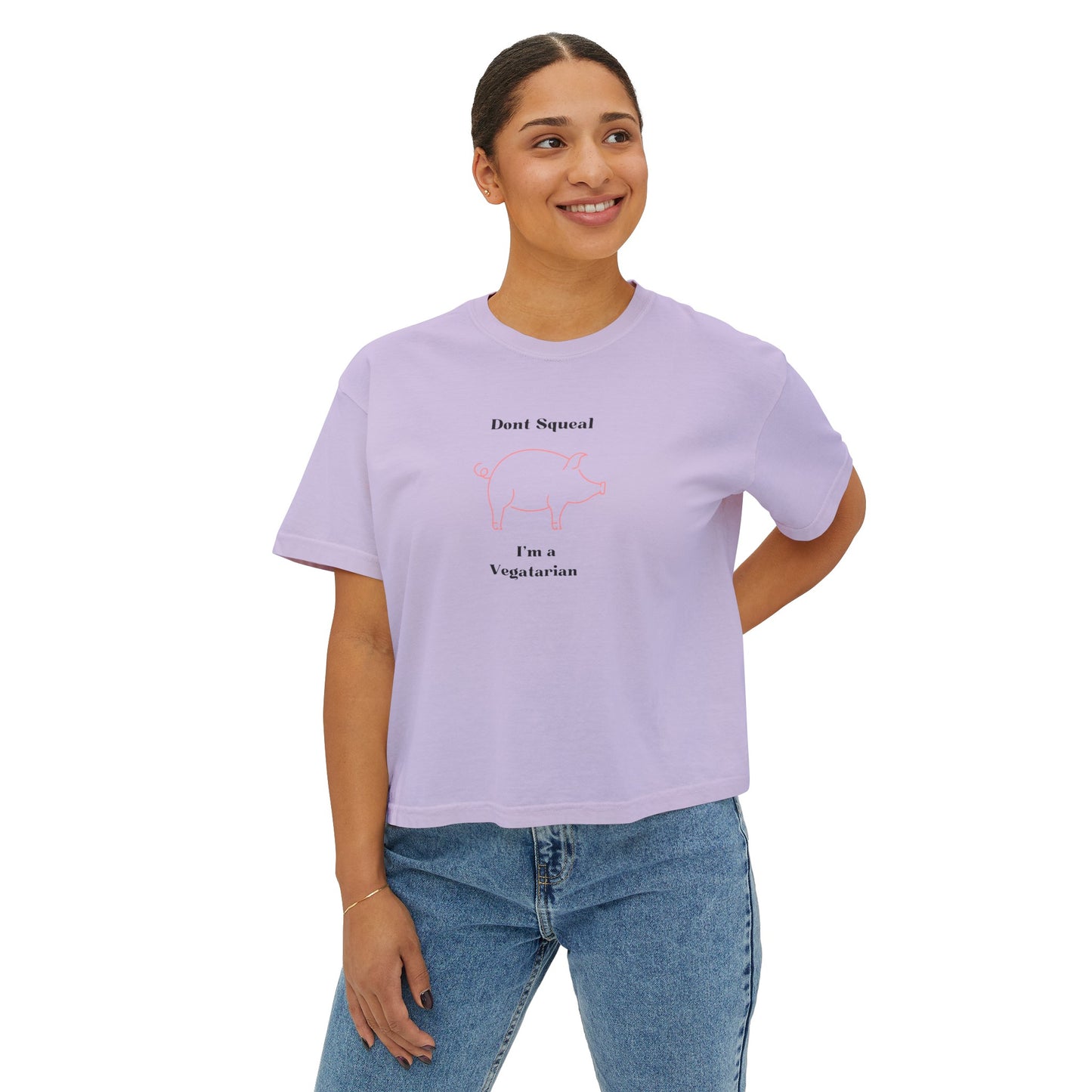 Women's Boxy Tee Vegetarian Pig