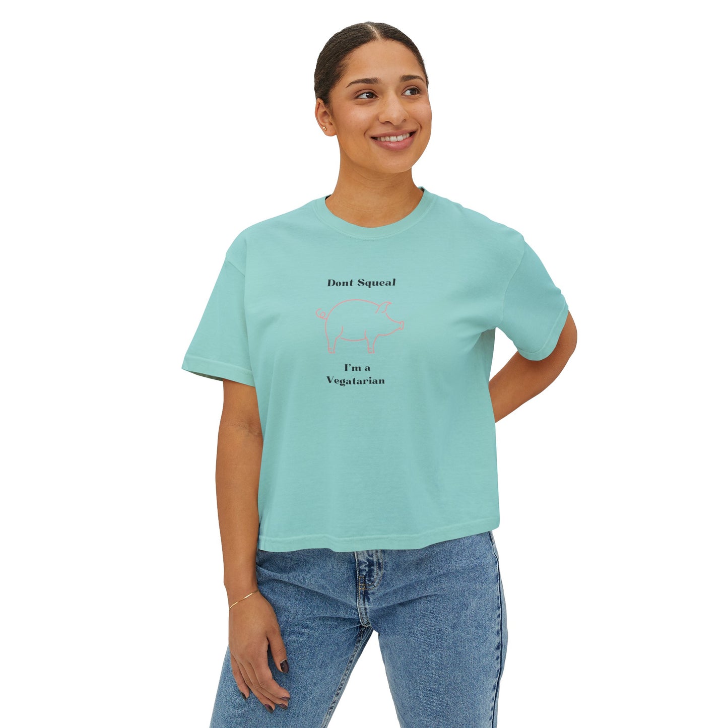 Women's Boxy Tee Vegetarian Pig