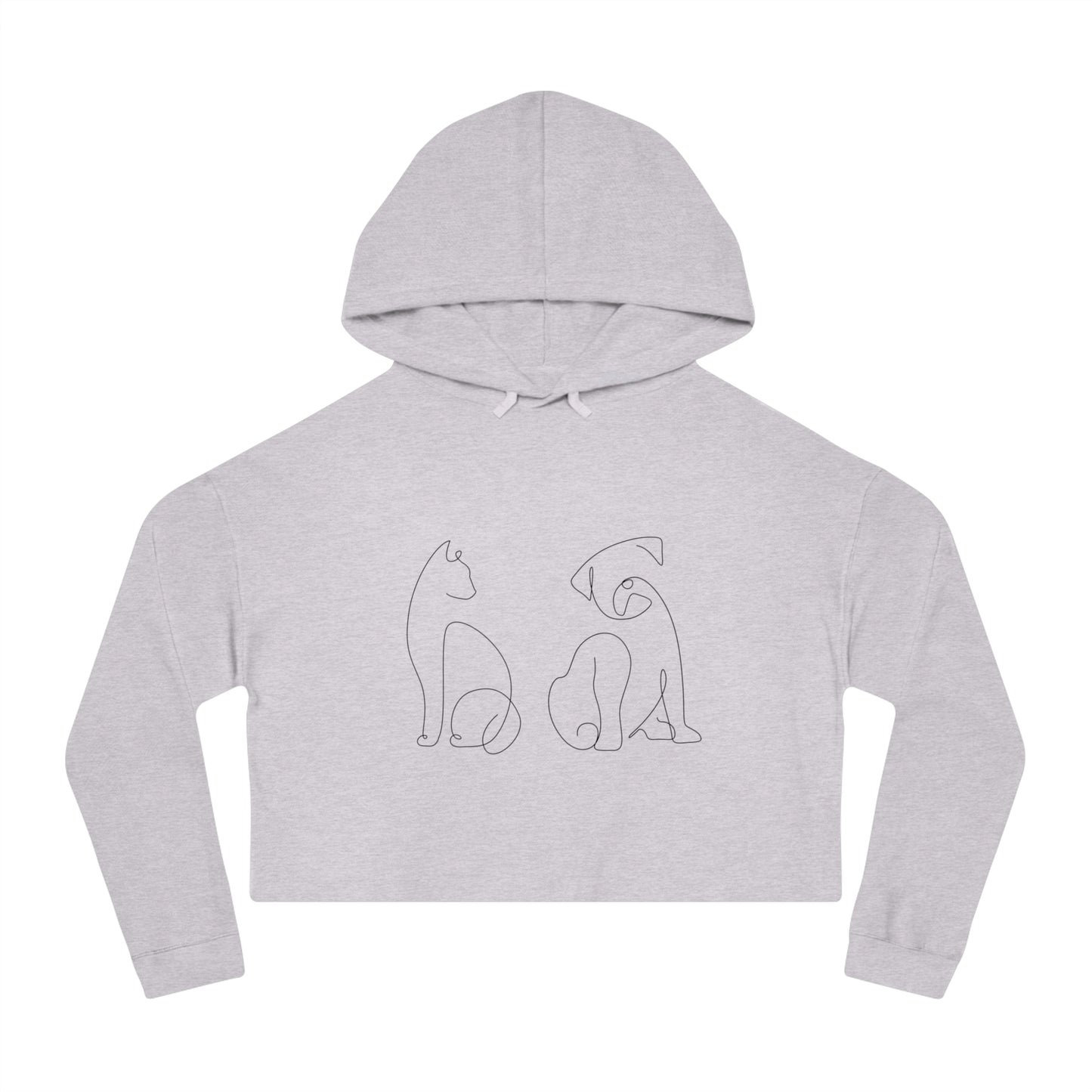 Women’s Cropped Hooded Sweatshirt Cat Dog