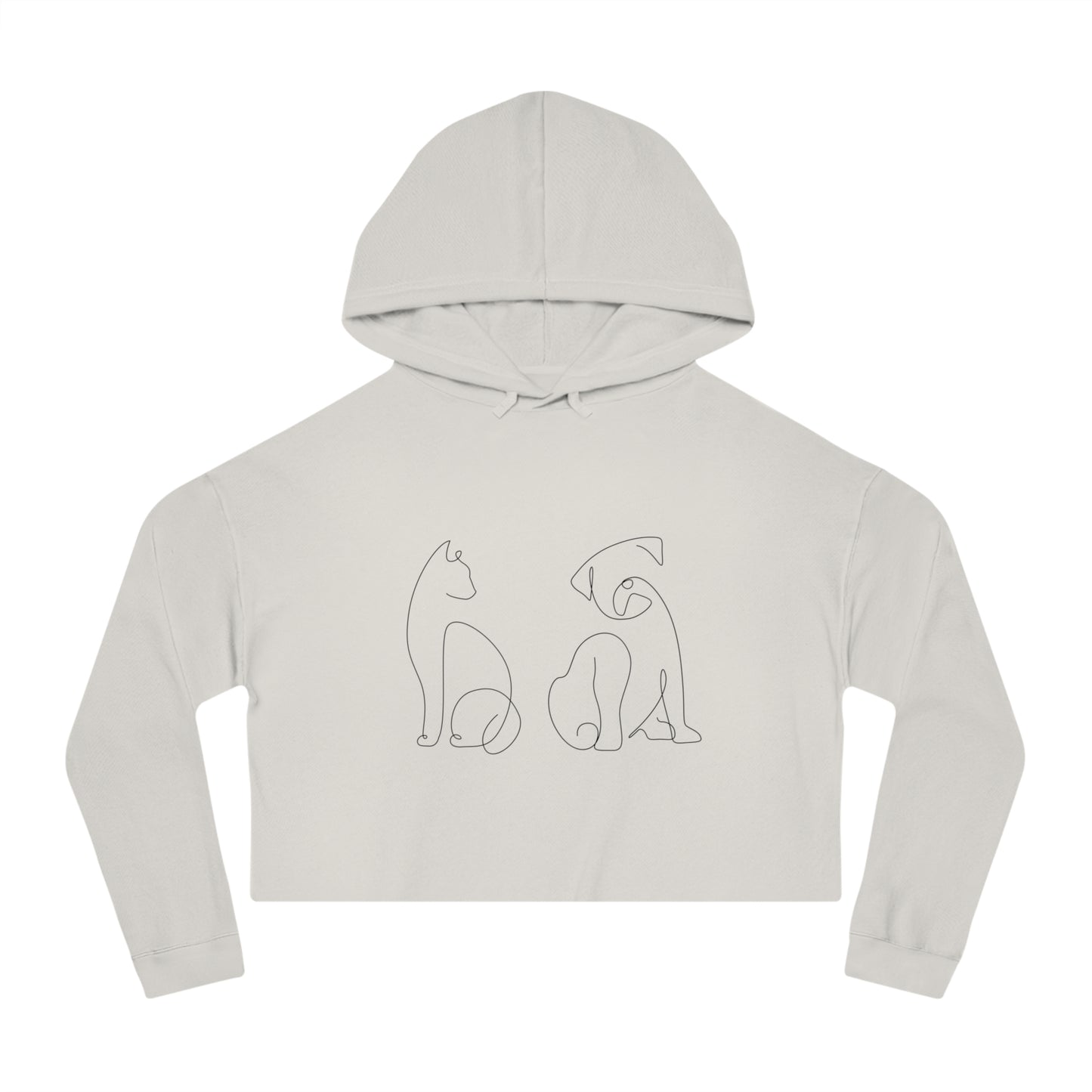 Women’s Cropped Hooded Sweatshirt Cat Dog