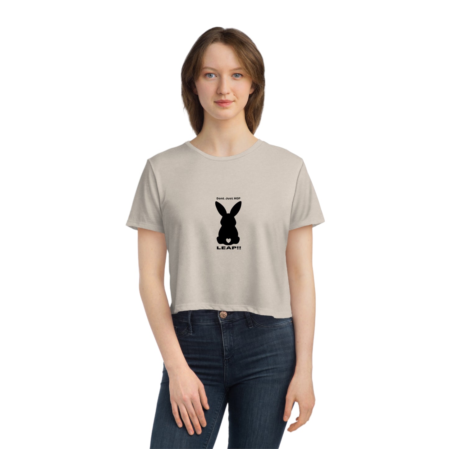 Women's Flowy Bunny Leap Cropped Tee