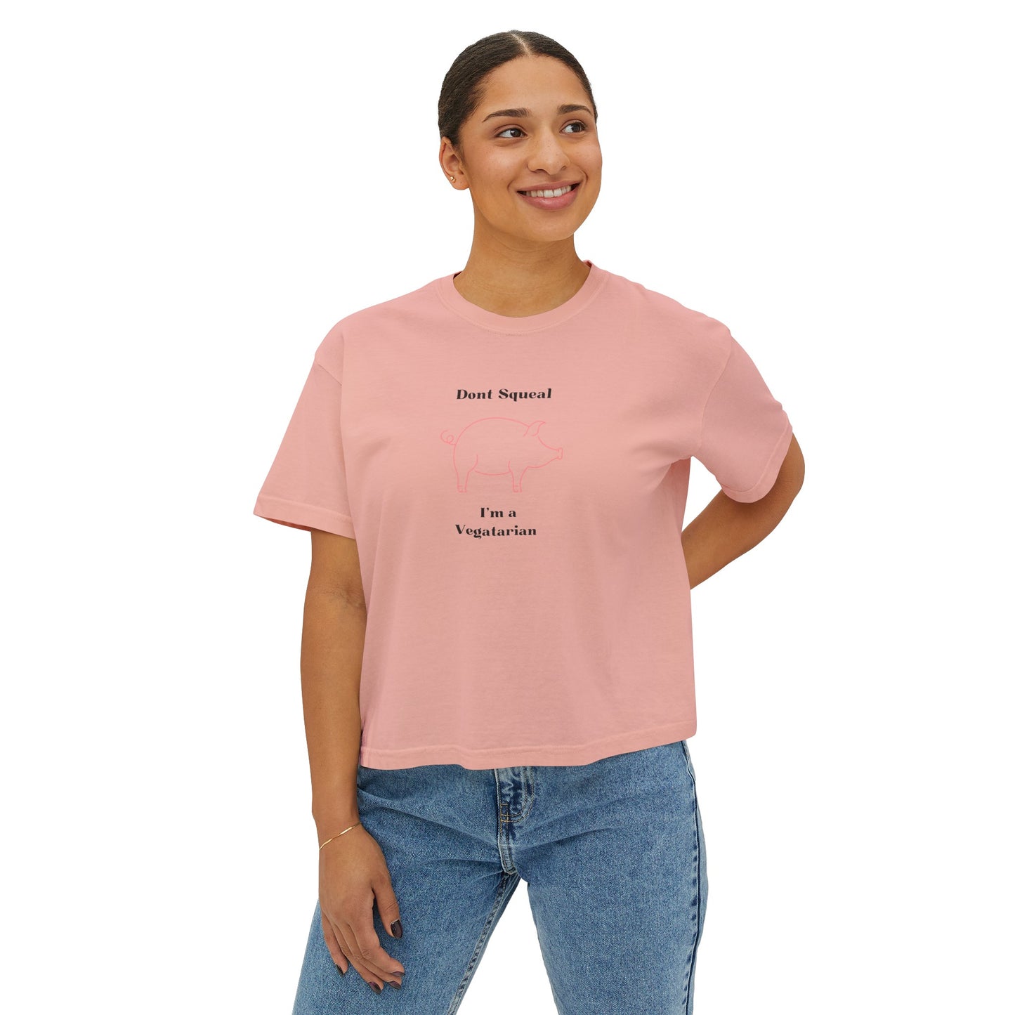 Women's Boxy Tee Vegetarian Pig